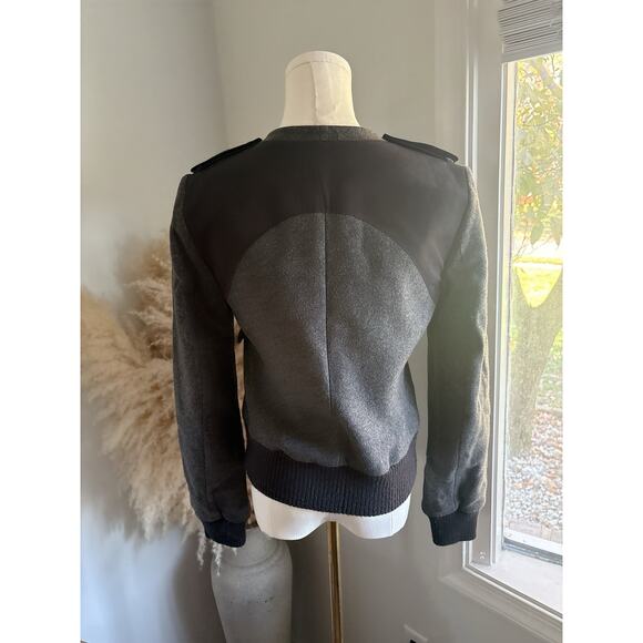BCBGMaxAzria Wool Military Jacket Size XS Gray Double Breasted Coat - Picture 7 of 10